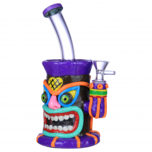 Clover Glass - 9" "Behold the Magic of Monsters" Glowing Eyes Water Pipe [BK-072]